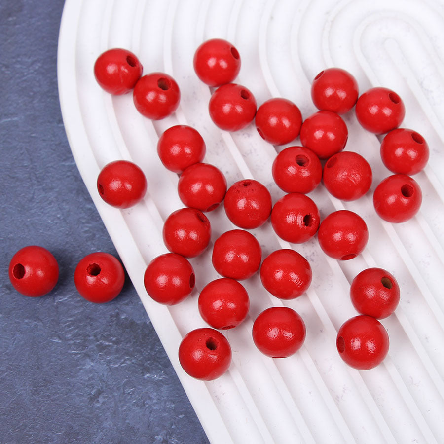 Wholesale 20pcs American Independence Day Five-pointed Star Balloon Wooden Beads