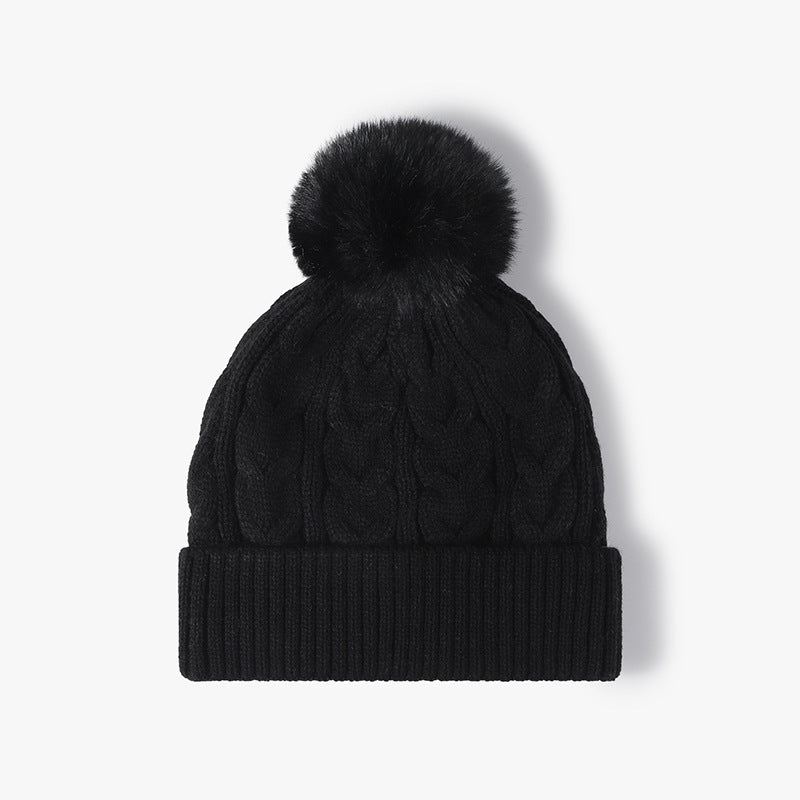 Wholesale Thick Velvet Outdoor Knitted Women's Knitted Outdoor Warm and Versatile Fashion Knitted Hat