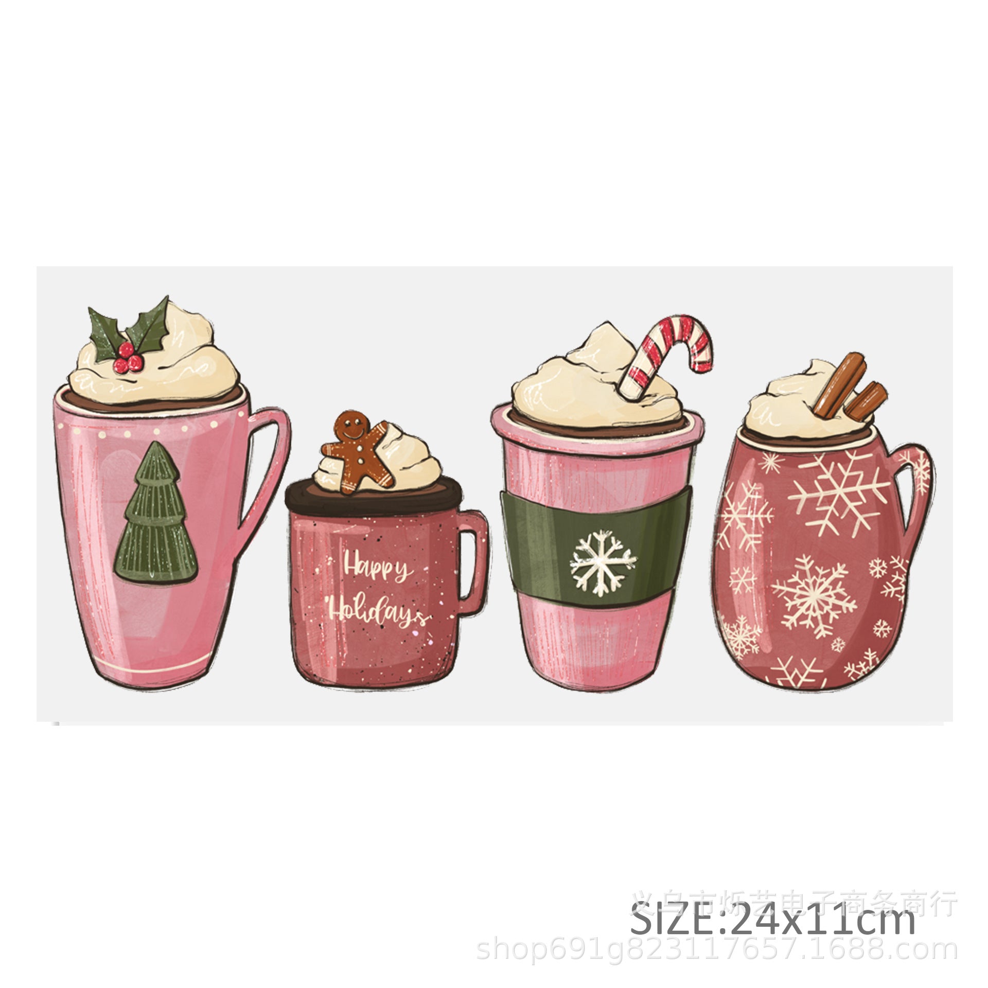 Wholesale Christmas  Snowman Drink  16oz Cup UV DTF Wraps