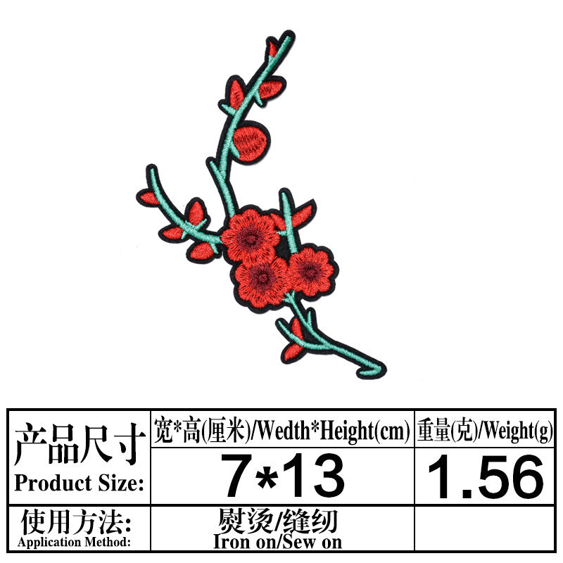 Wholesale Twill Flower Embroidery Patches DIY Sewing Craft Supply For Clothing Decoration