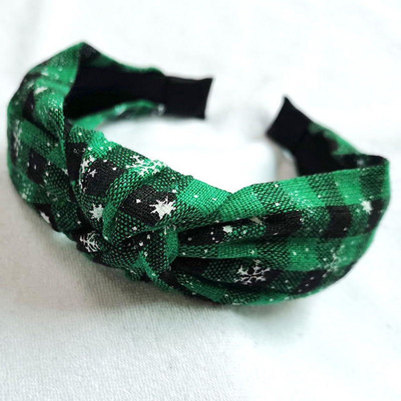 Wholesale Christmas Series Plaid Bow Cloth Headband