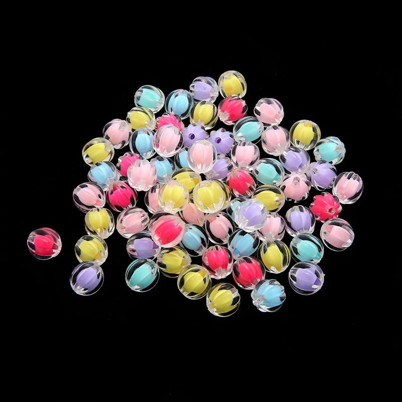Wholesale Candy Color Beads Mid Beads Acrylic Pumpkin Beads
