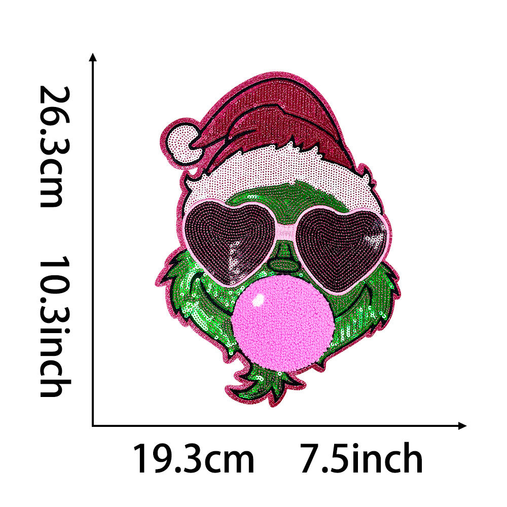 Wholesale Stylish Large Christmas  Patch With Gingerbread OH SNAP Sequin Embroidered Applique For et OLY Exclusive