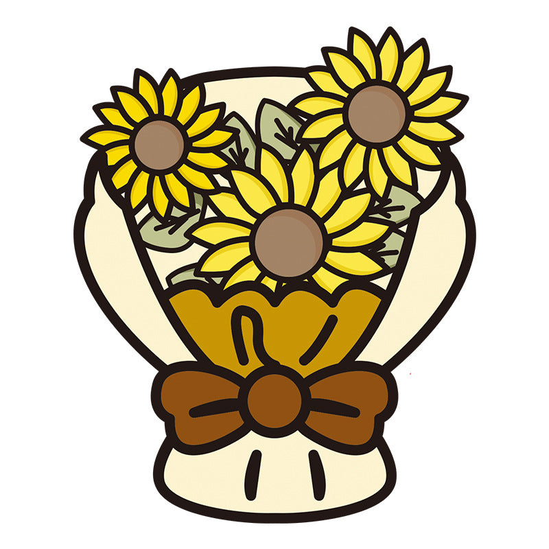 Wholesale of 10pcs/pack Paper 6 Styles of Sunflower Tulip Bouquet Mother's Day Greeting Card Hang Tags