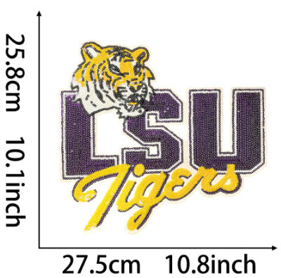 Wholesale LSU Tigers Football Embroidered Iron On Patch DIY Clothing Bag Fashion Accessory OLY Exclusive