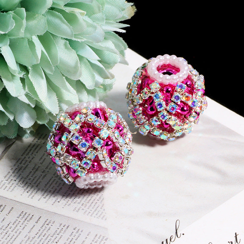 Wholesale 5pcs Diamond-shaped Flower Pattern Hollowed-out Snowflake  Crystal Beads