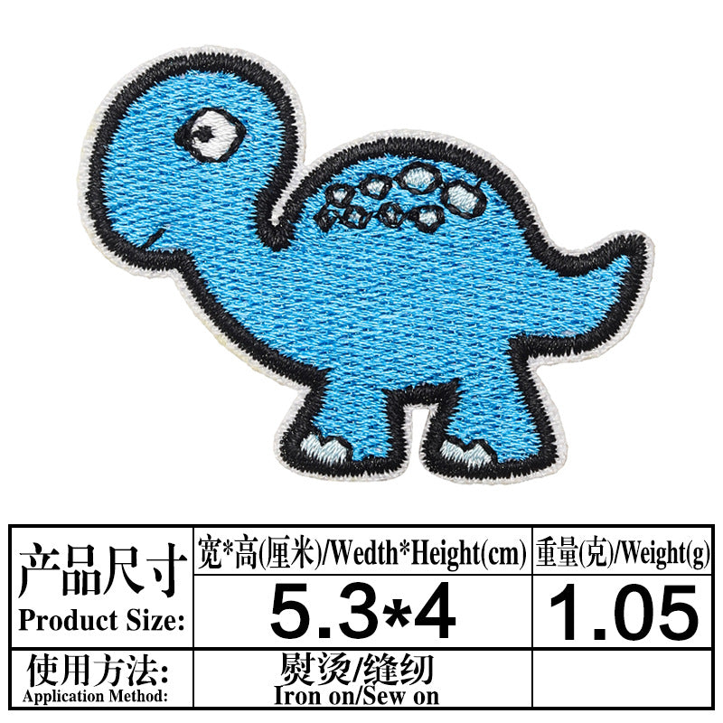 Wholesale Cartoon Dinosaur Embroidered Patch Twill Applique Decorative Sewing Accessory For Clothing Towel Gift