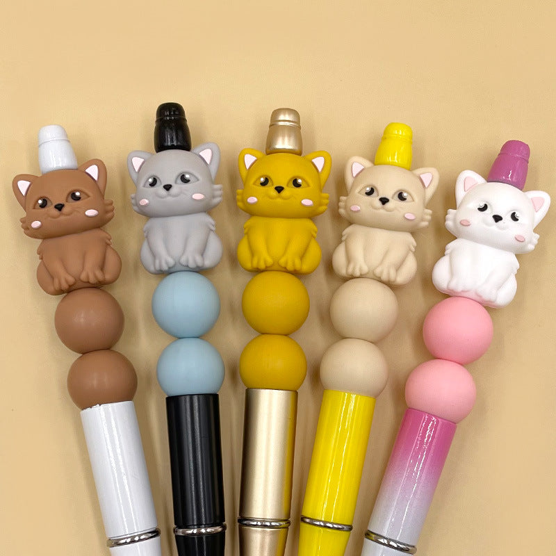 Wholesale 20pcs 3D Dropper Silicone Cute Cat Shaped Handmade Bead Beads