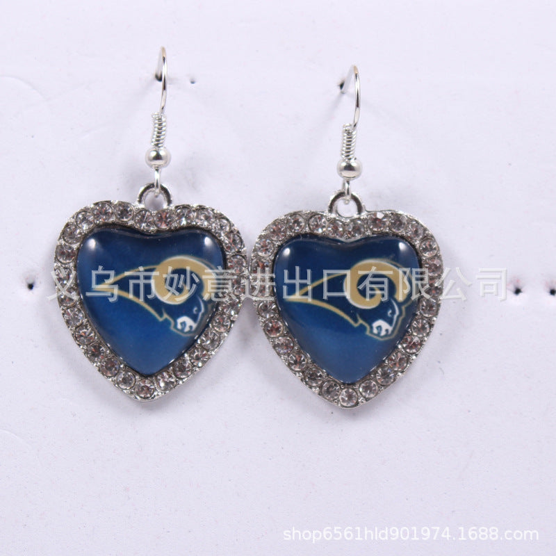 Wholesale Diamond Peach Dot  Logo Earrings