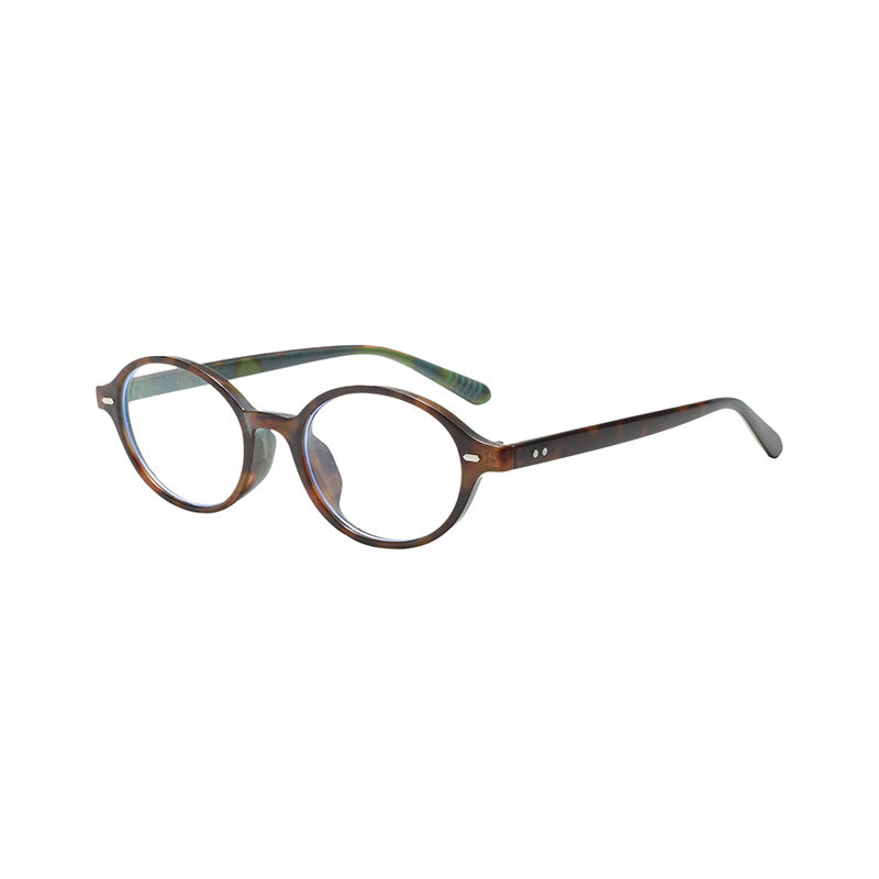 Wholesale Tortoise shell small frame glasses retro oval plain anti-blue light