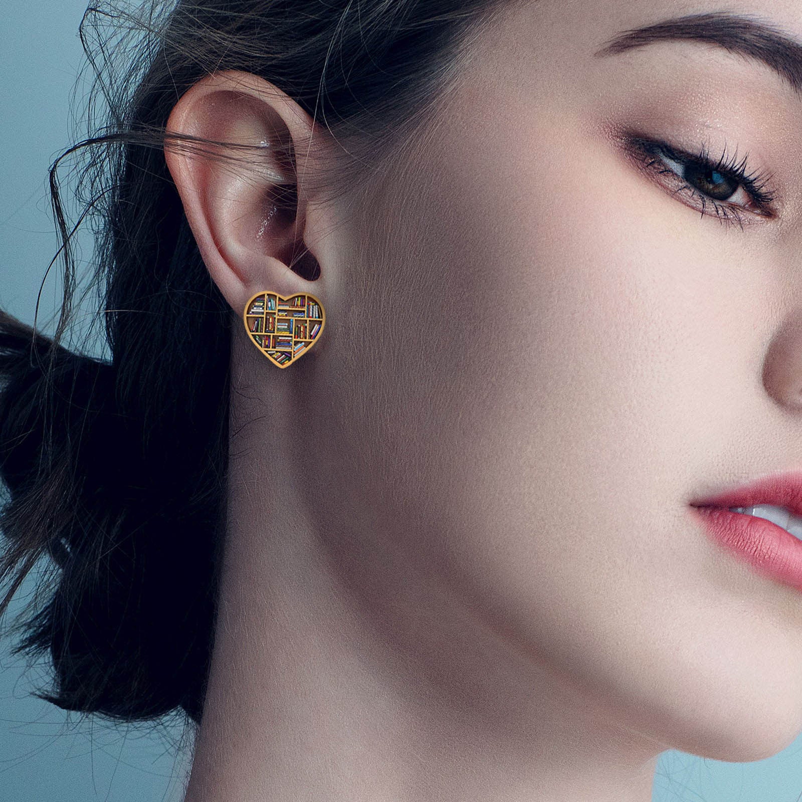 Wholesale Love Bookshelf Creative Acrylic Cartoon Earrings