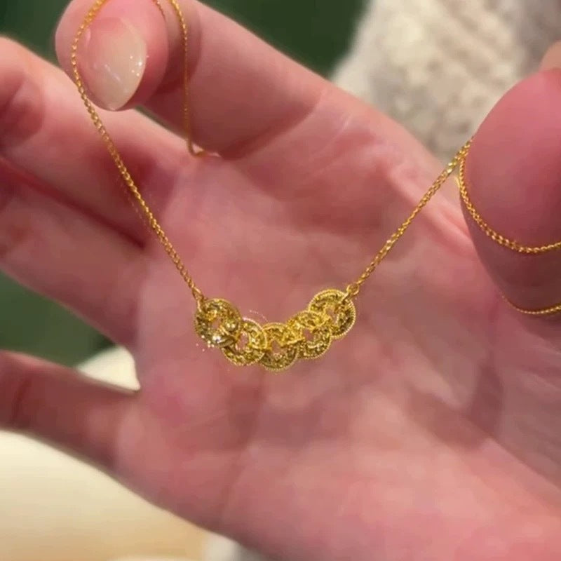 Wholesale Gold Fish Scale Five Emperors Coins Bracelet