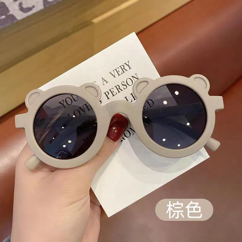 Wholesale Daisy cute bear round frame petal kid's sunglasses