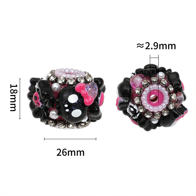 Wholesale  10pcs/pack Halloween Ghost Skull Diamond Ball Bow Cross Acrylic Beads