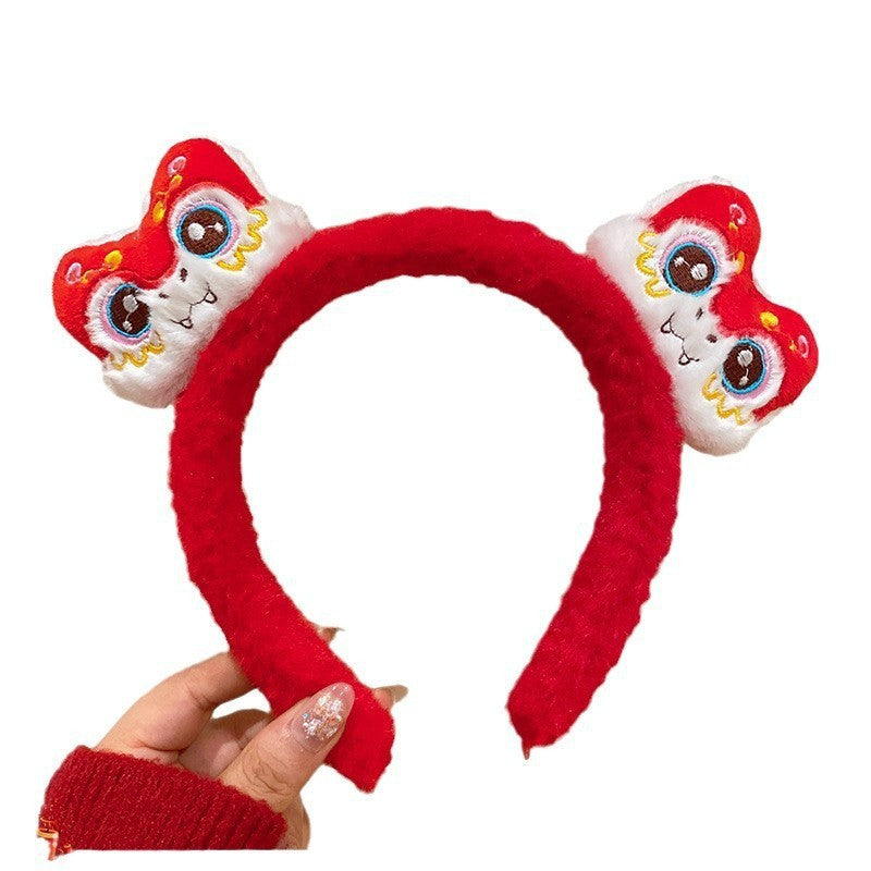 Wholesale Year of the Snake Headband  Cute Funny Plush Wash Hair Cards Small Snake Zodiac Headwear Children's Spring Festival