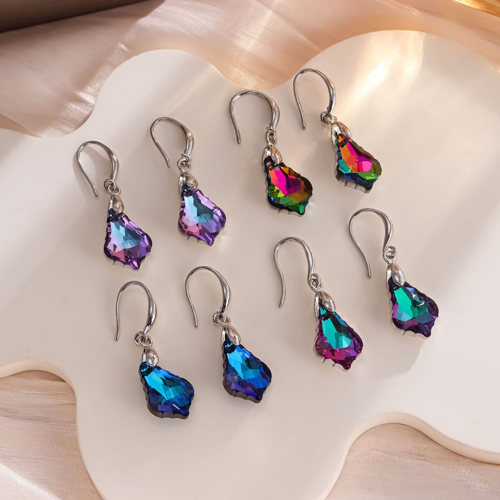 Wholesale Baroque Maple Leaf Earrings Crystal Jewelry