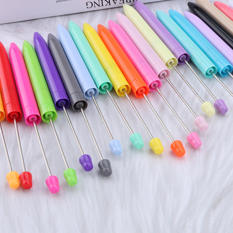 Wholesale New DIY Beaded Pen Macaron Color Long Large Capacity Refill Ballpoint Pen Printable for Wrap