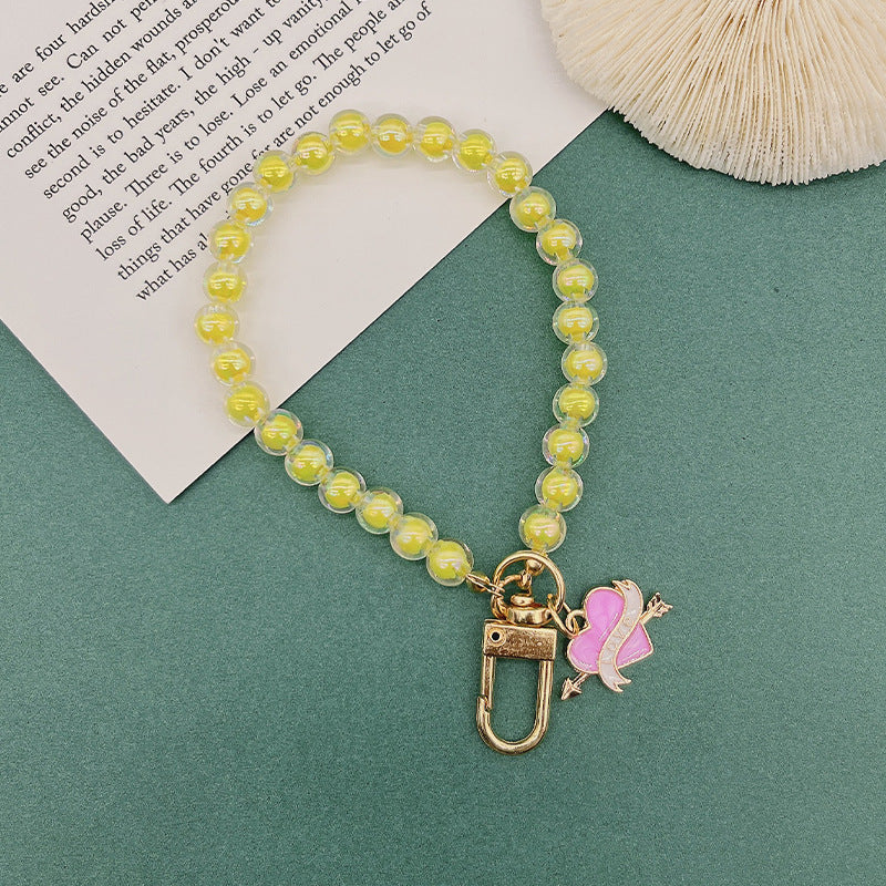 Wholesale Zinc Alloy Colorful Beaded Lanyard Keychain