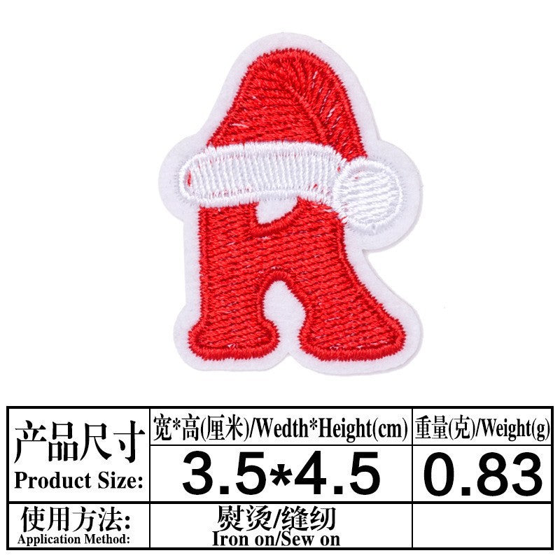 Wholesale Christmas 26 Letter Embroidery Patch Set Iron On DIY For Clothing Towels Gift