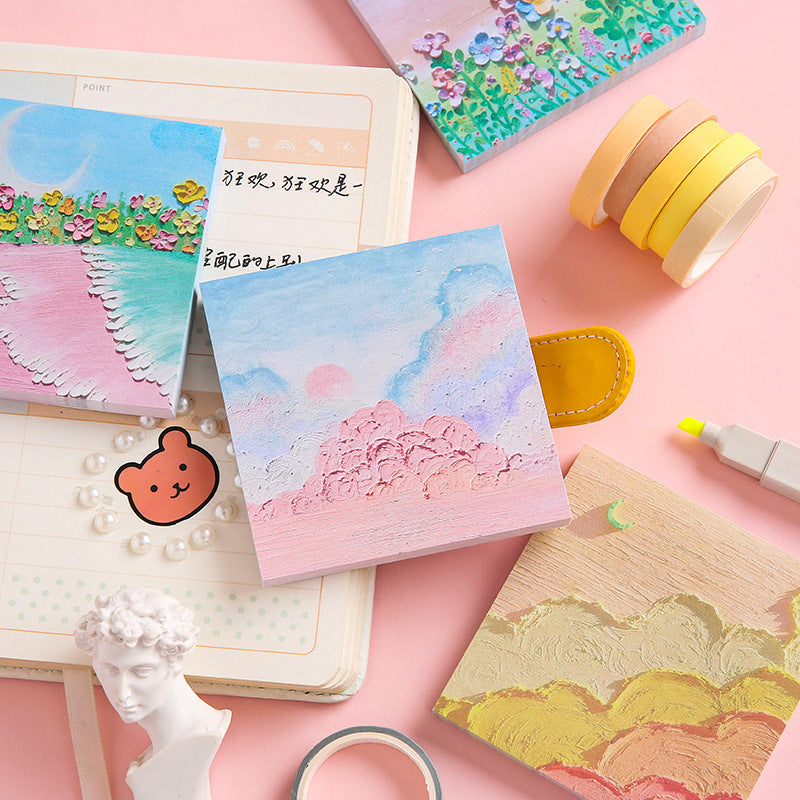 Wholesale Colorful oil painting style sticky notes