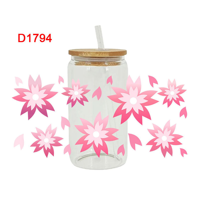 Wholesale Cartoon printing heat transfer Cup sticking crystal logo pattern 16OZ UV DTF WRAPS