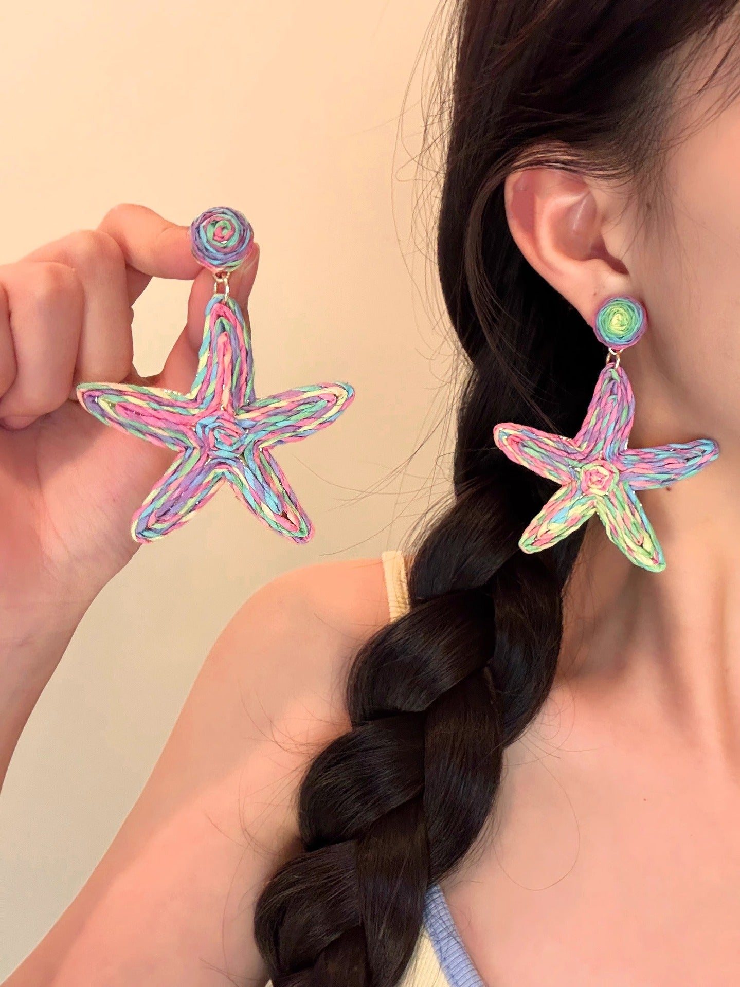 Wholesale Exaggerated personality starfish earrings