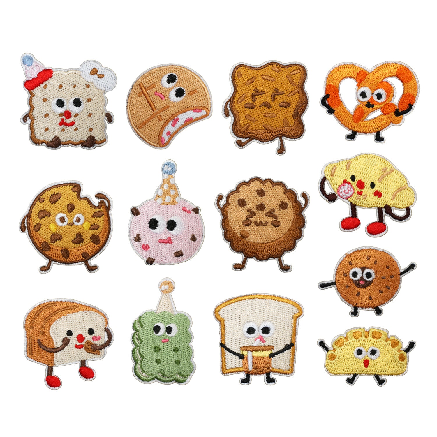 Wholesale Cartoon Matcha Croissant Embroidery Patch For Clothing Hats DIY Craft Decorative Accent