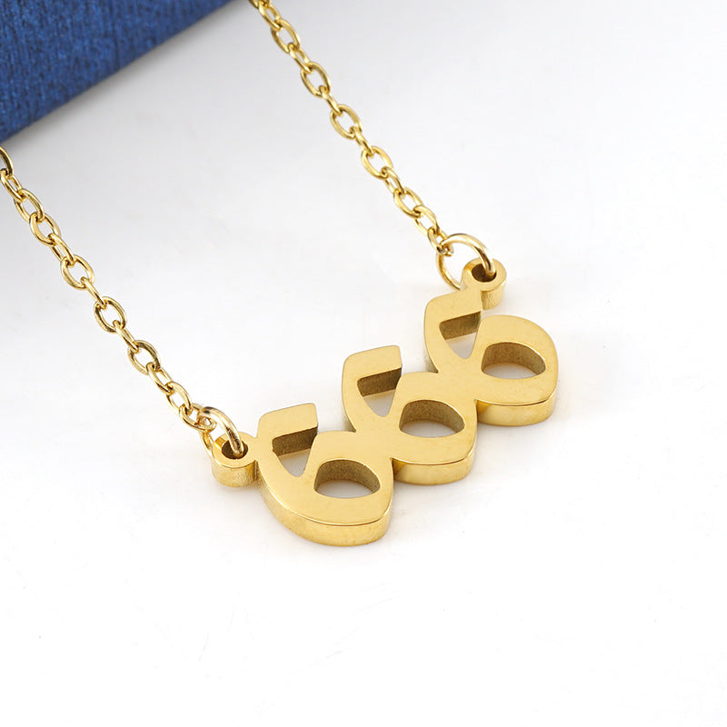 Wholesale Stainless Steel Lucky Number Necklace