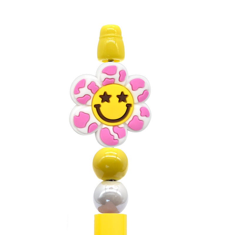 Wholesale Random 100pcs/pack Flower expression pattern bead   Focal Beads