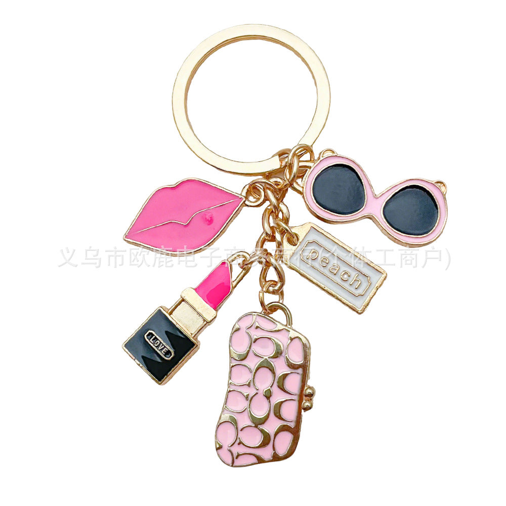 Wholesale  new ladies bag lipstick sunglasses keychain
