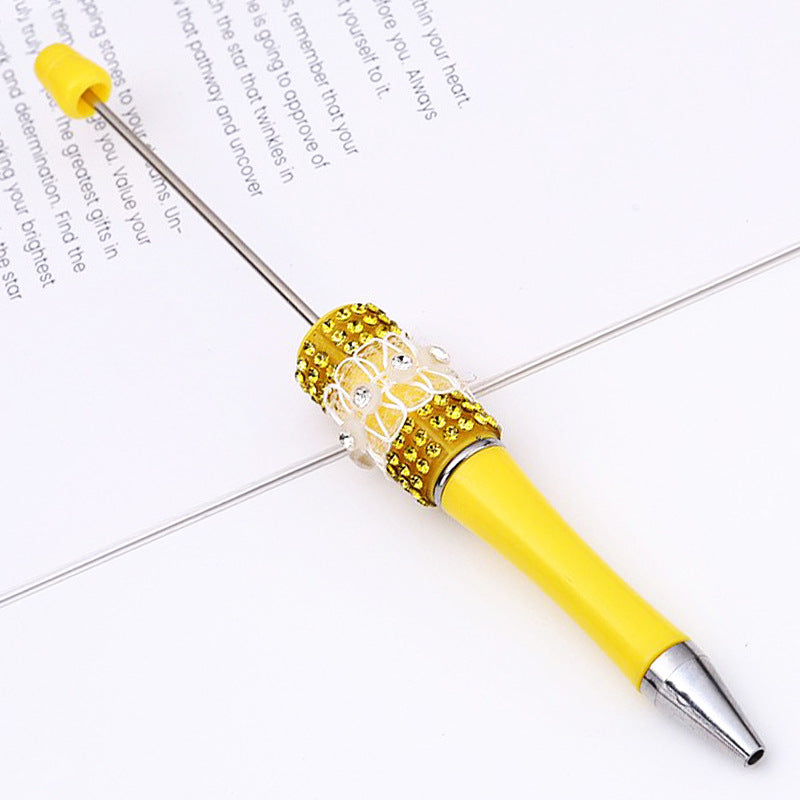 Wholesale 10pcs Beadable Pens DIY Diamond-studded Creative Butterfly Mesh Handmade Diamond Ballpoint Pen