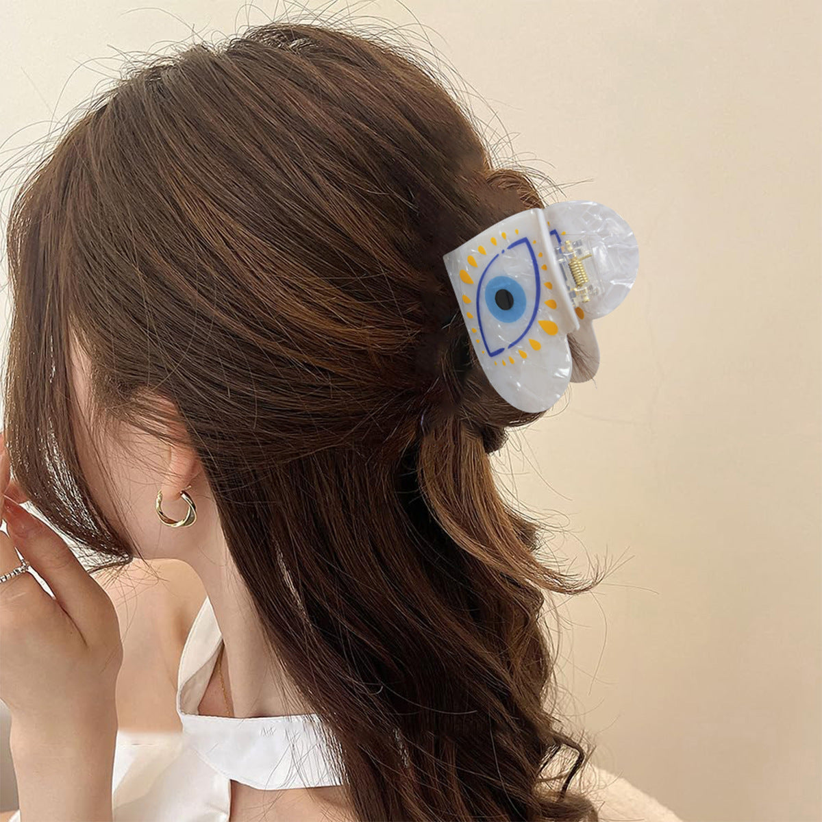 Wholesale evil eye hairpin retro hand clip