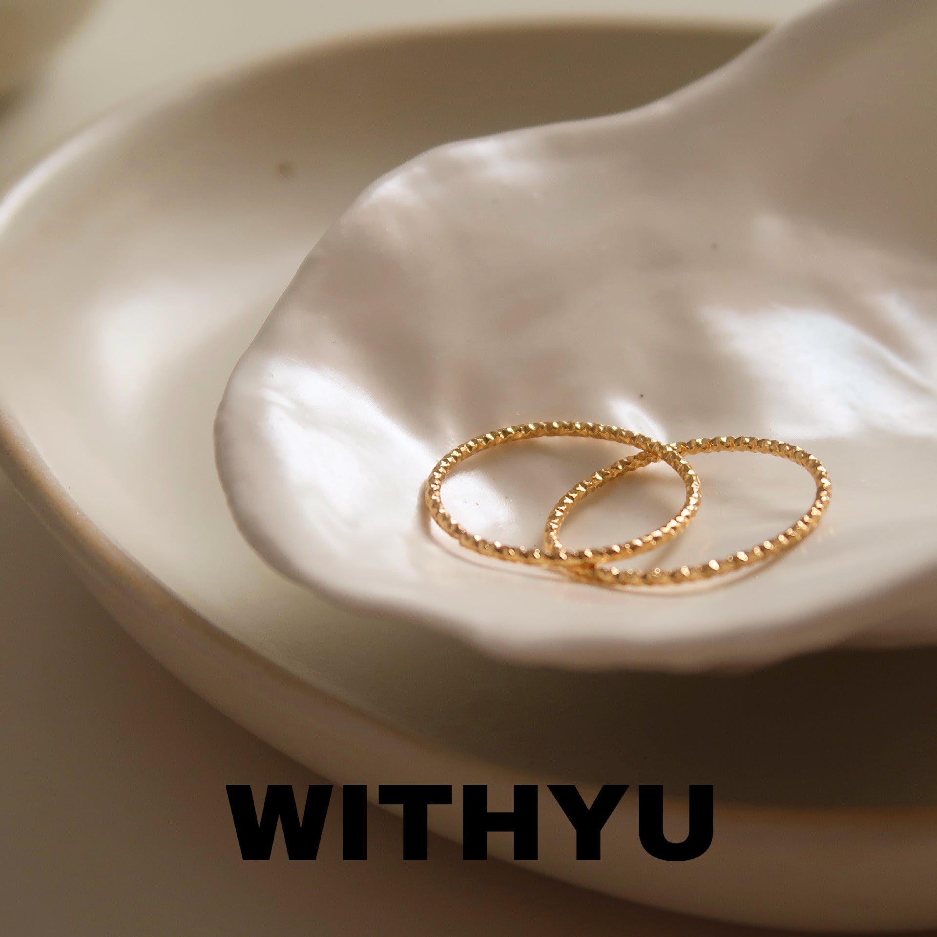 Wholesale titanium steel plain ring Fried Dough Twists fadeless overlapping thin ring