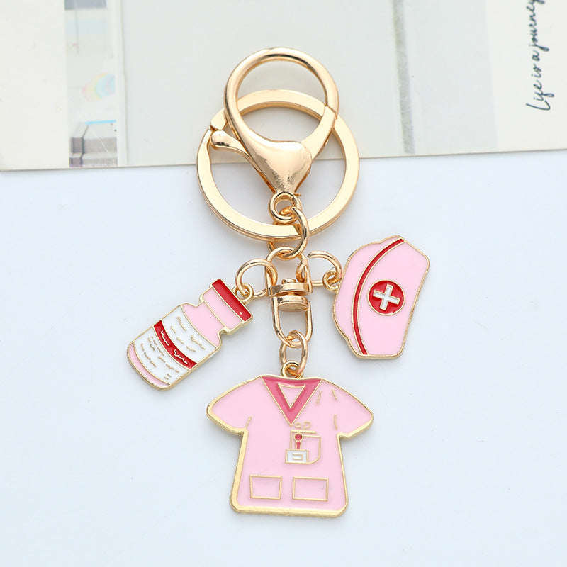 Wholesale Pink Metal Keychain Pendant Diy Alloy Oil Key Chain