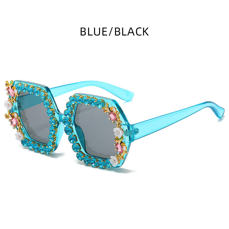 Wholesale Unisex Personalized Diamond Square Frame Sunglasses
