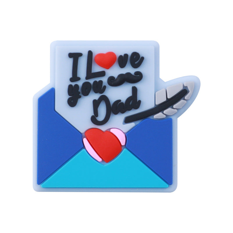 Wholesale 20PCS Father's Day Heart Shaped Silicone Beads