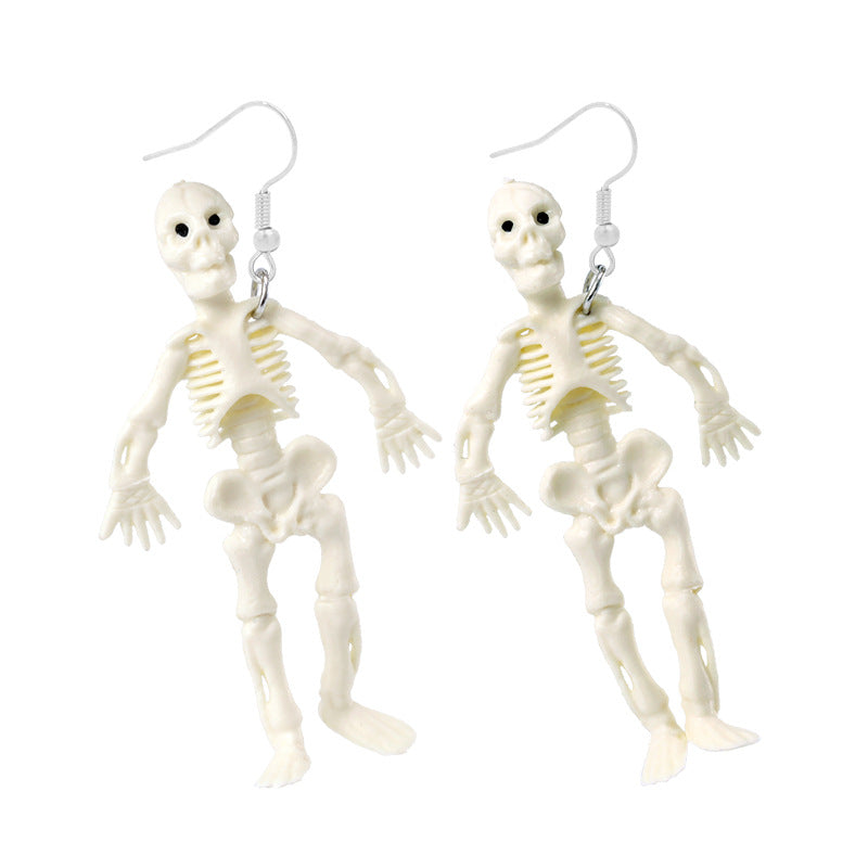 Wholesale Trendy  Earrings Exaggerated Resin Skull Pumpkin  Web Dangle Earrings Party Jewelry Accessory