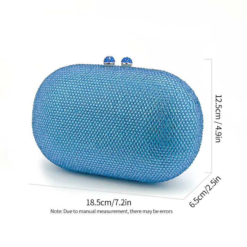 Wholesale Crystal Glitter Blue Clutch Bag
