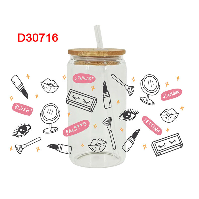 Wholesale Pink cosmetics shoes Mother's Day 16oz Cup UV DTF Wraps