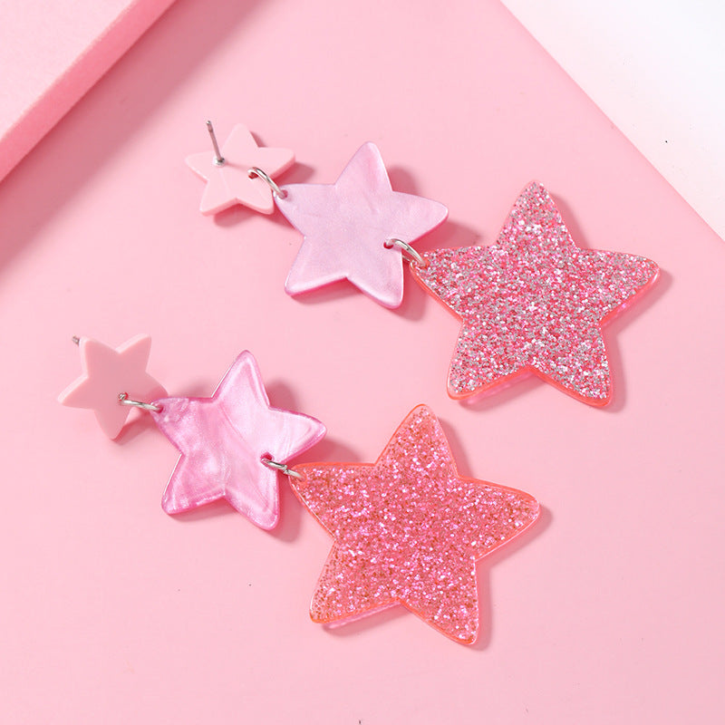 Wholesale Y2K Five Pointed Star Acrylic Earrings