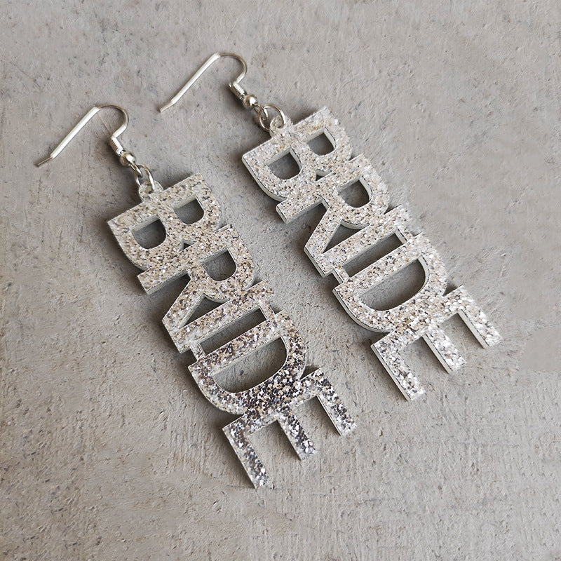 Wholesale 2pairs/pack Acrylic Shiny Alphabet Earrings