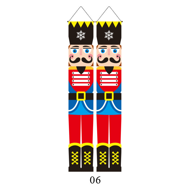 Wholesale Christmas Couplets Christmas Porch Parties Holiday Flag Decorations