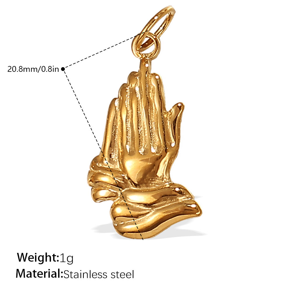 Wholesale Stainless steel 18K gold-plated palm eye pendant