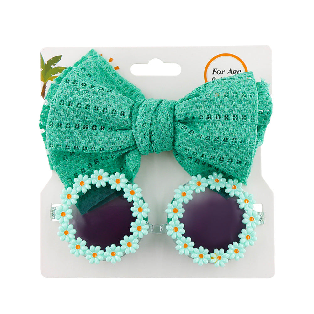Wholesale Kids Sunglasses Hollow Fabric Headband Set