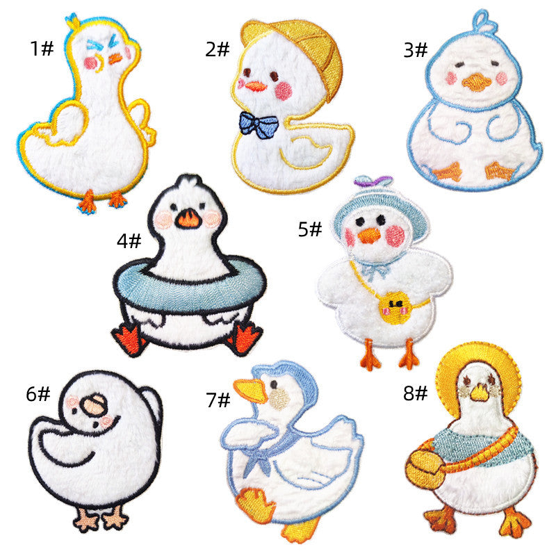 Wholesale Cartoon Plush Little Yellow Duck Embroidered Patch Badge