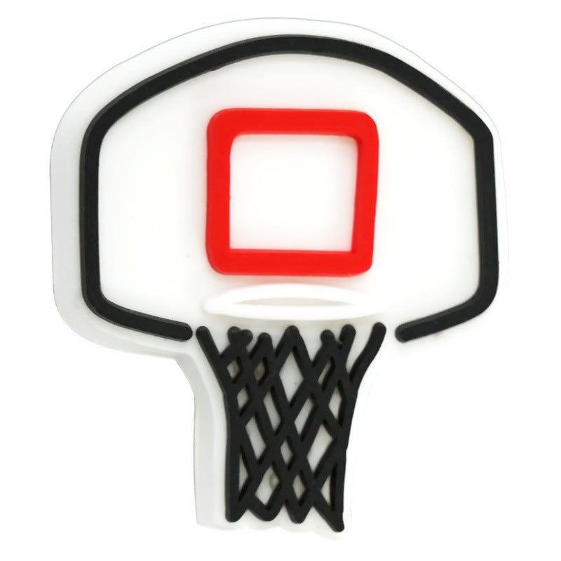 Wholesale Random 100pcs/pack PVC soft rubber perforated beaded accessories for ball sports series   Focal Beads