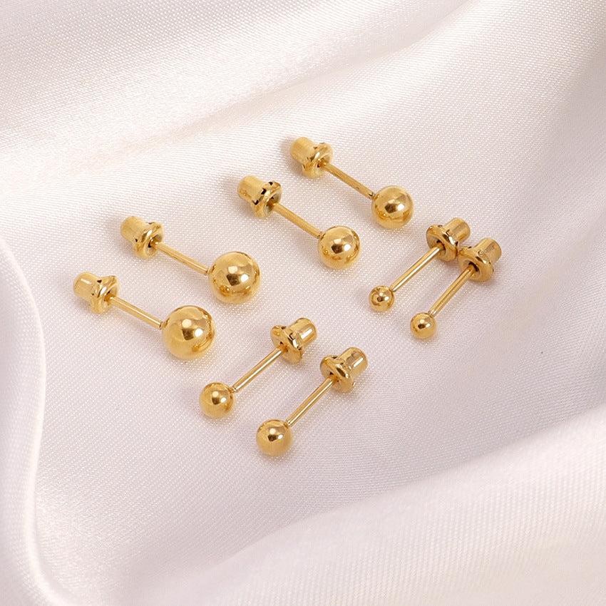 Wholesale 18k Gold Stainless Steel Dot Earrings