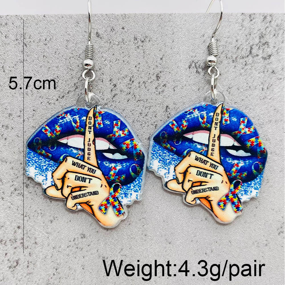 Wholesale Rainbow Mouth Acrylic Earrings