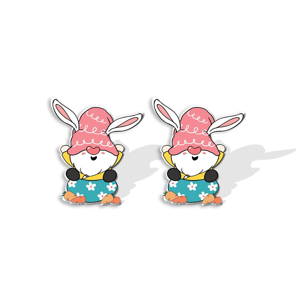Wholesale Easter Dwarf Rabbit Carrots Plastic Earrings