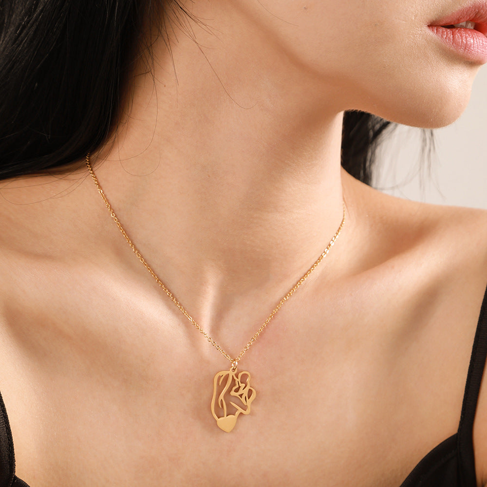 Wholesale Mother's Day Mother and Child Stainless Steel Necklaces